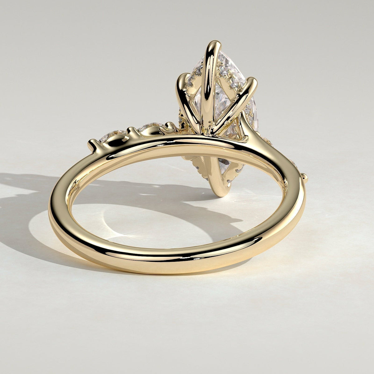Marquise Pave Lab Grown Diamond Engagement Ring