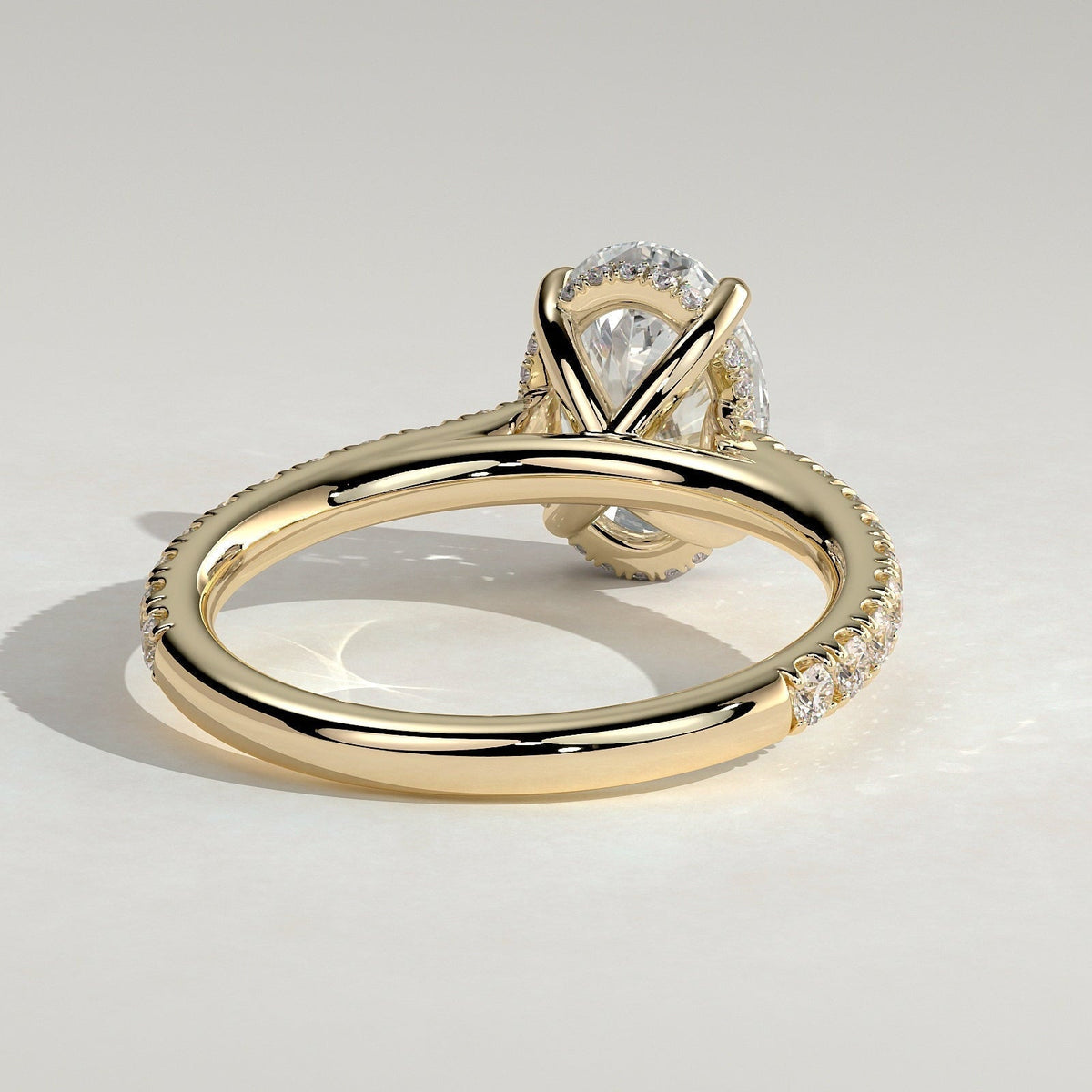 Oval Pave Lab Grown Diamond Engagement Ring