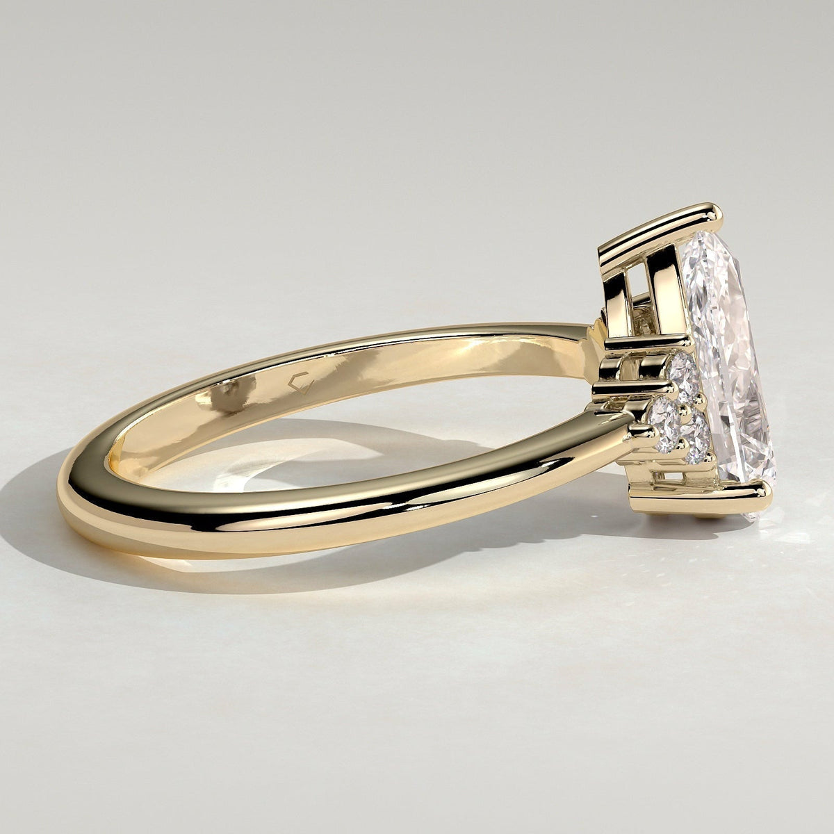 Pear Cluster Lab Grown Diamond Engagement Ring