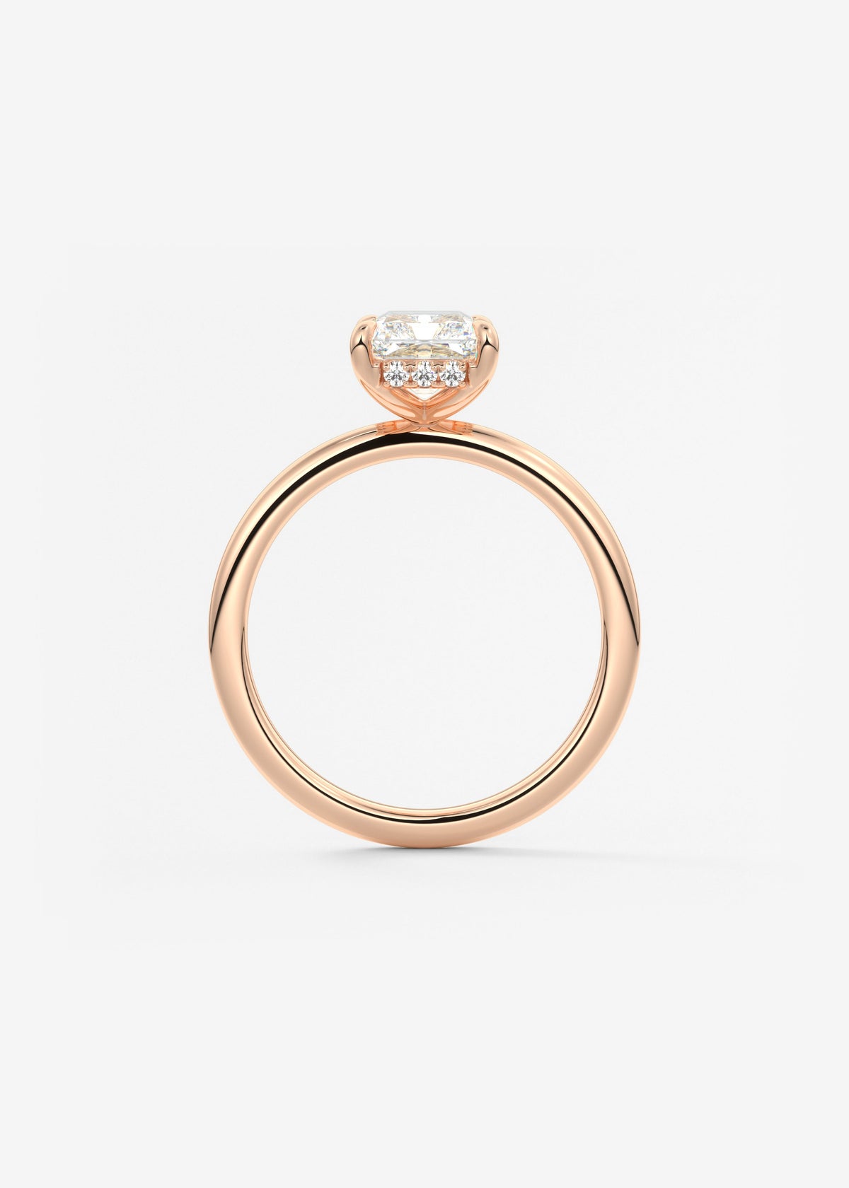 Radiant Hidden Halo Lab Grown Diamond Engagement Ring