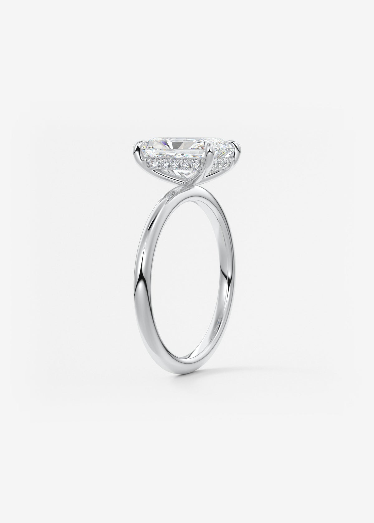 Radiant Hidden Halo Lab Grown Diamond Engagement Ring