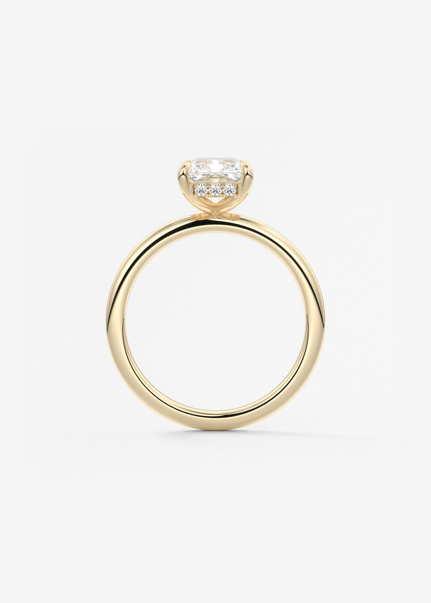Radiant Hidden Halo Lab Grown Diamond Engagement Ring