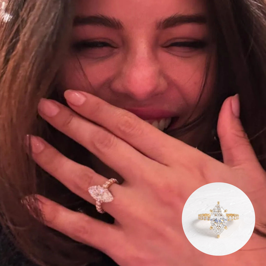 Selena Gomez – Inspired  Marquise Cut Pave Lab Grown Diamond Engagement Ring