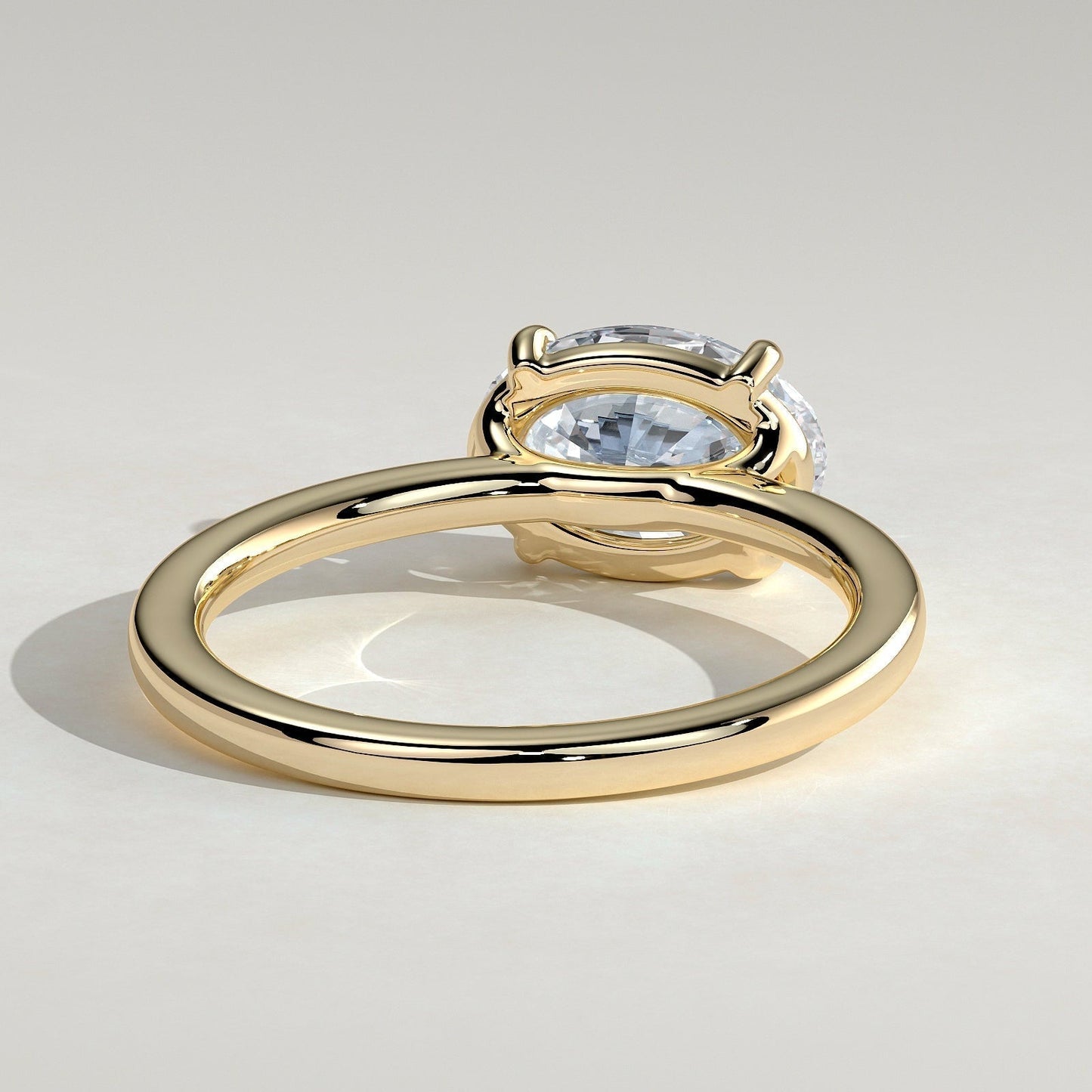 East West Oval Solitaire Lab Grown Diamond Engagement Ring