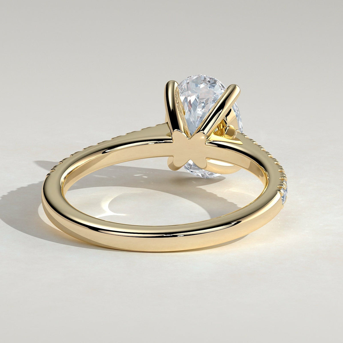 Oval Pave Lab Grown Diamond Engagement Ring