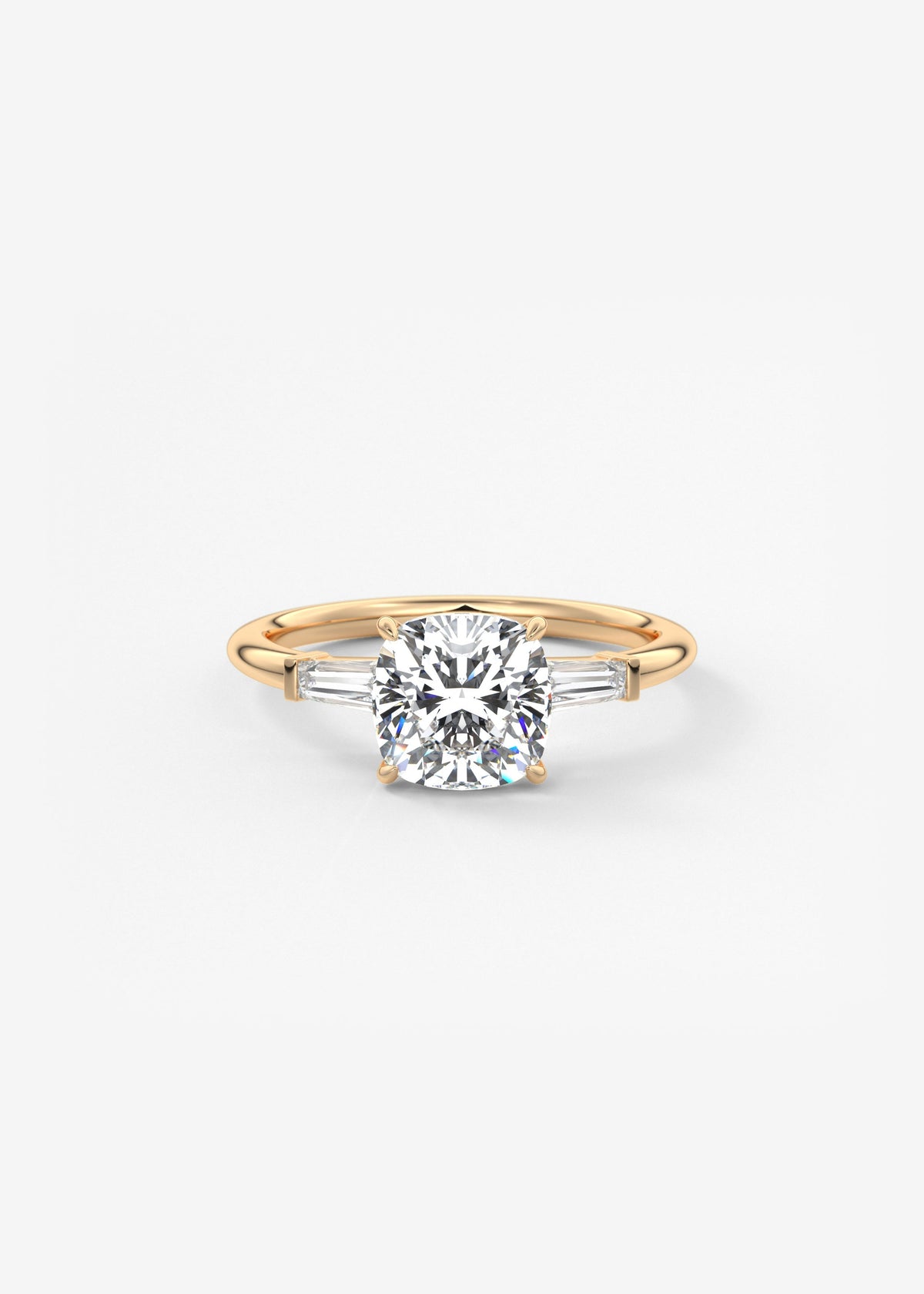 Cushion Three Stone Lab Grown Diamond Engagement Ring