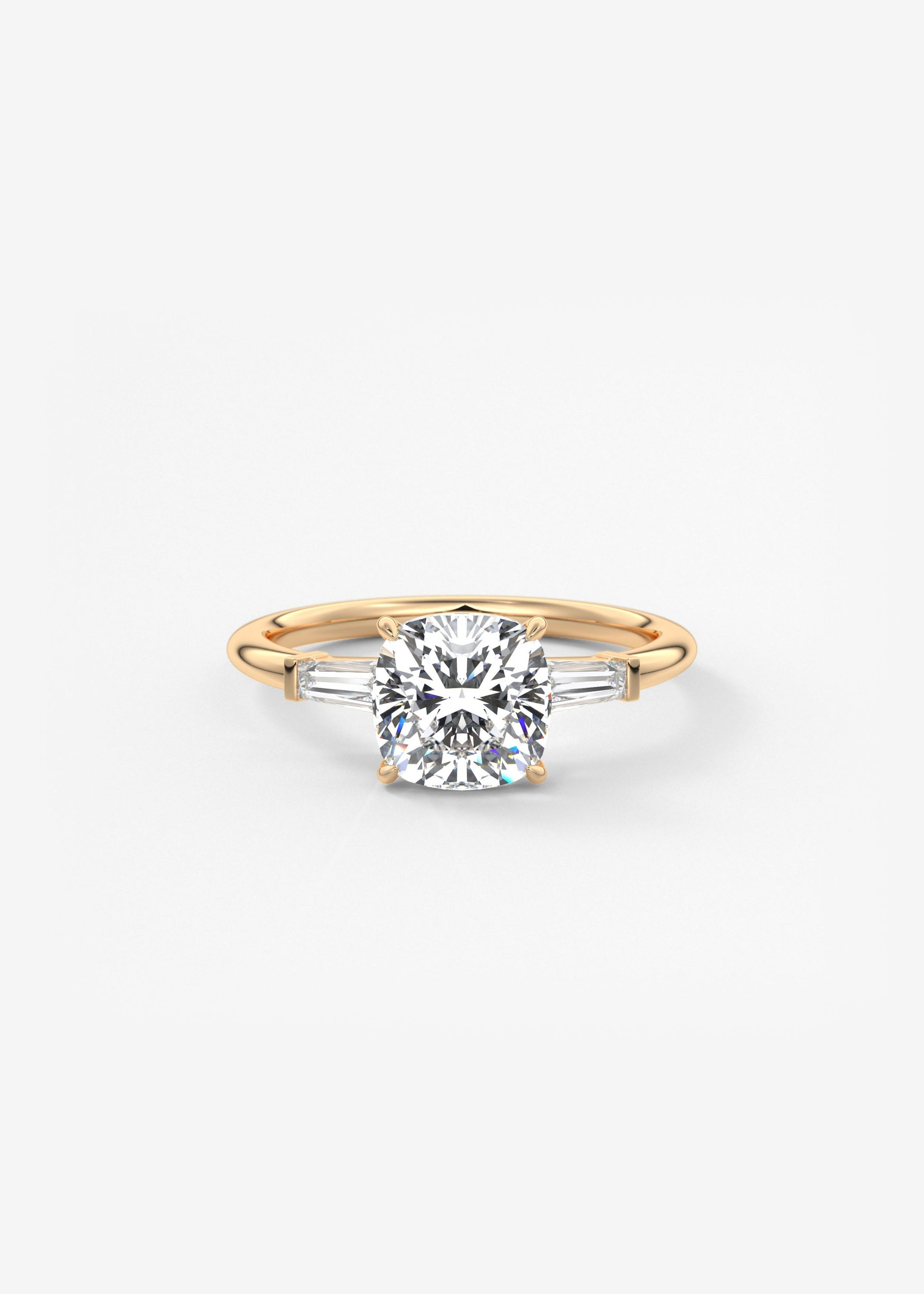 Cushion Three Stone Lab Grown Diamond Engagement Ring