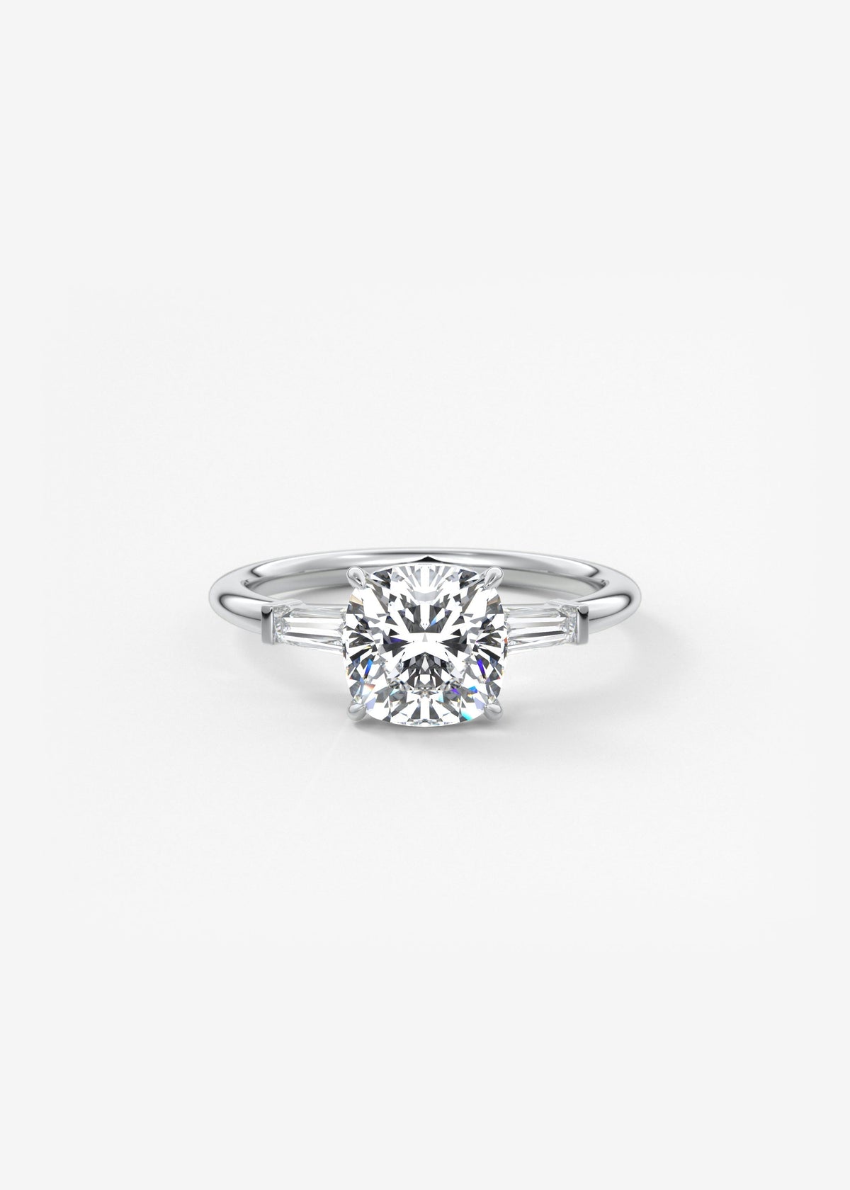 Cushion Three Stone Lab Grown Diamond Engagement Ring