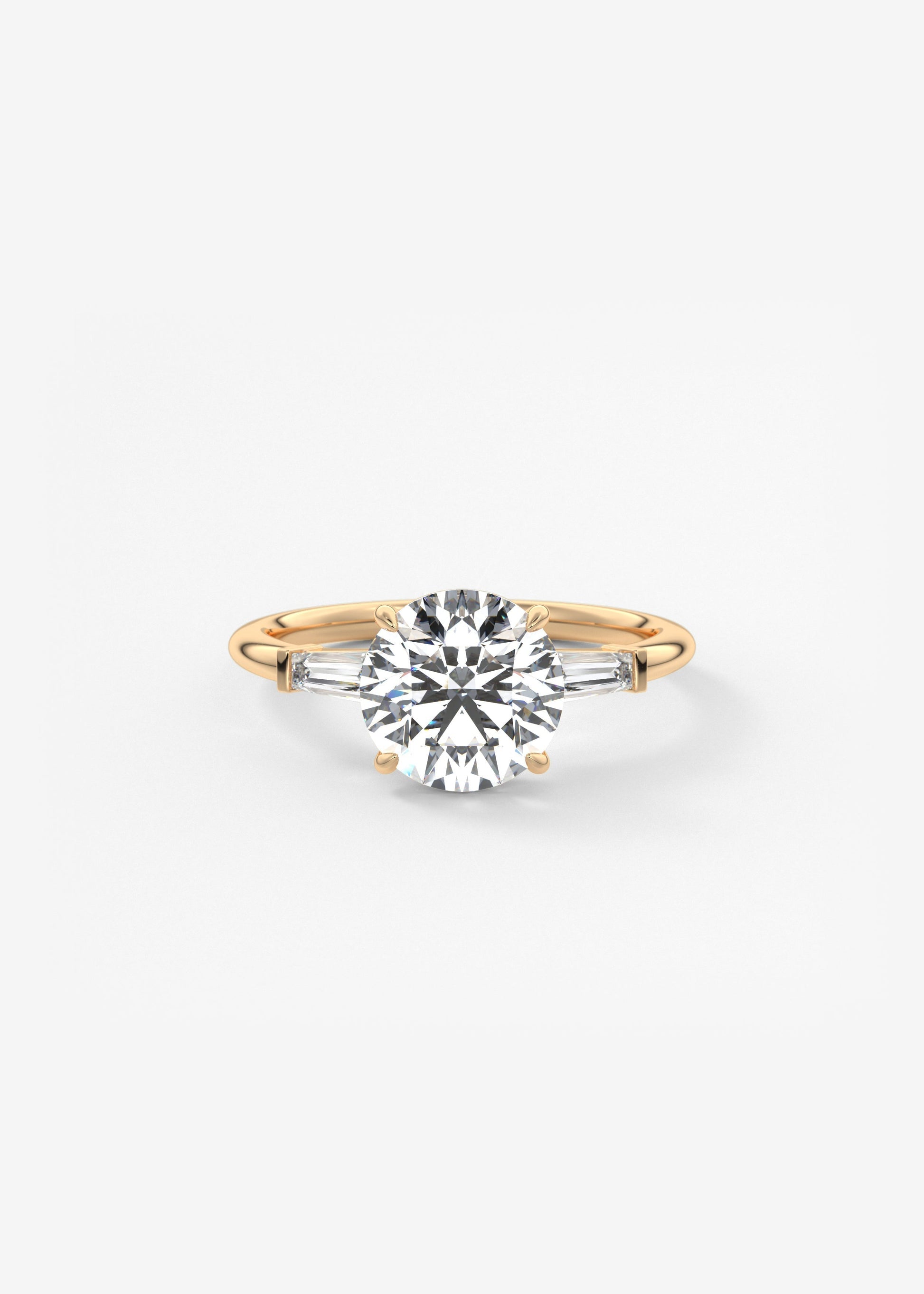 Round Three Stone Lab Grown Diamond Engagement Ring