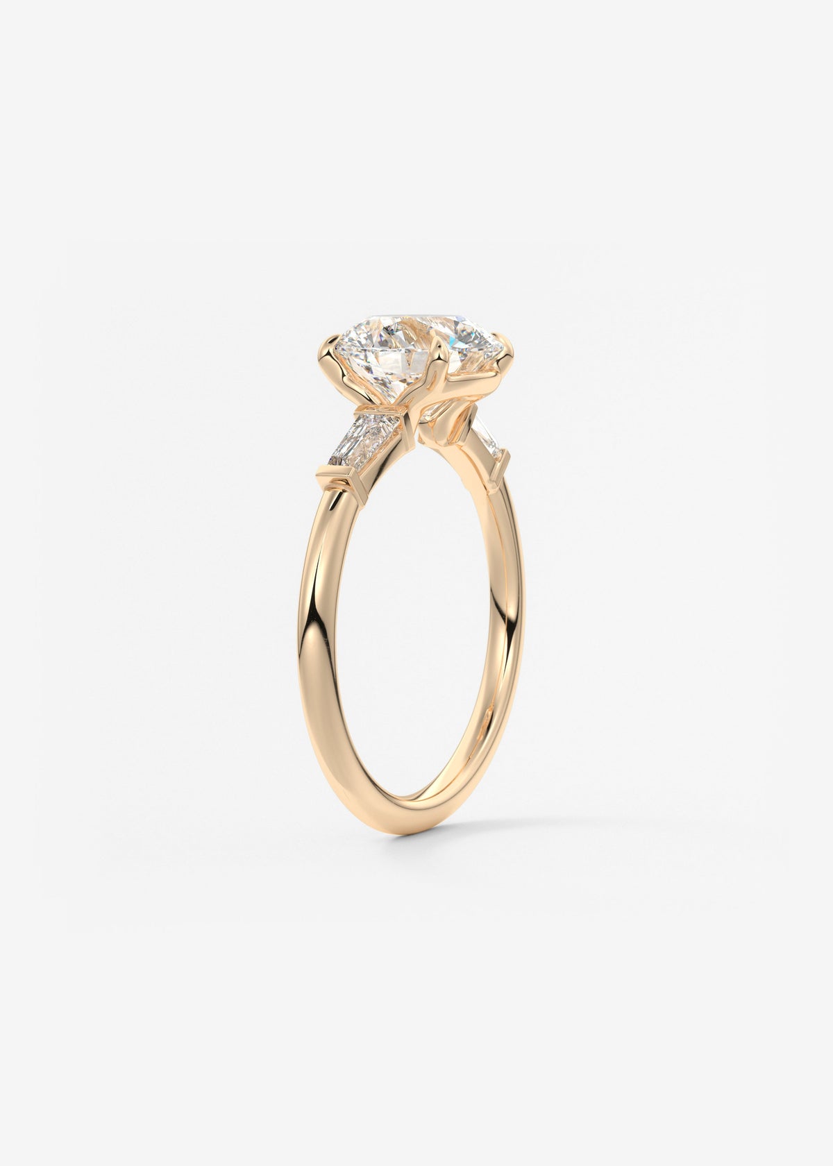 Round Three Stone Lab Grown Diamond Engagement Ring