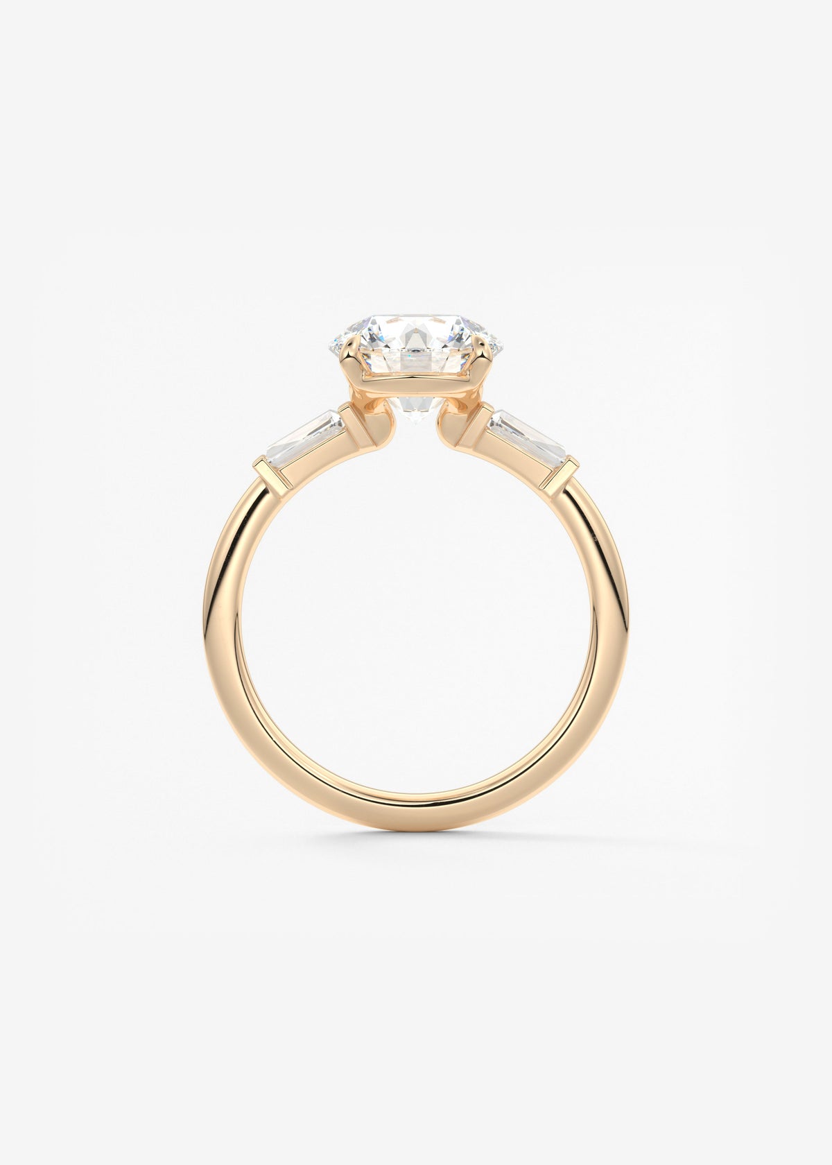 Round Three Stone Lab Grown Diamond Engagement Ring