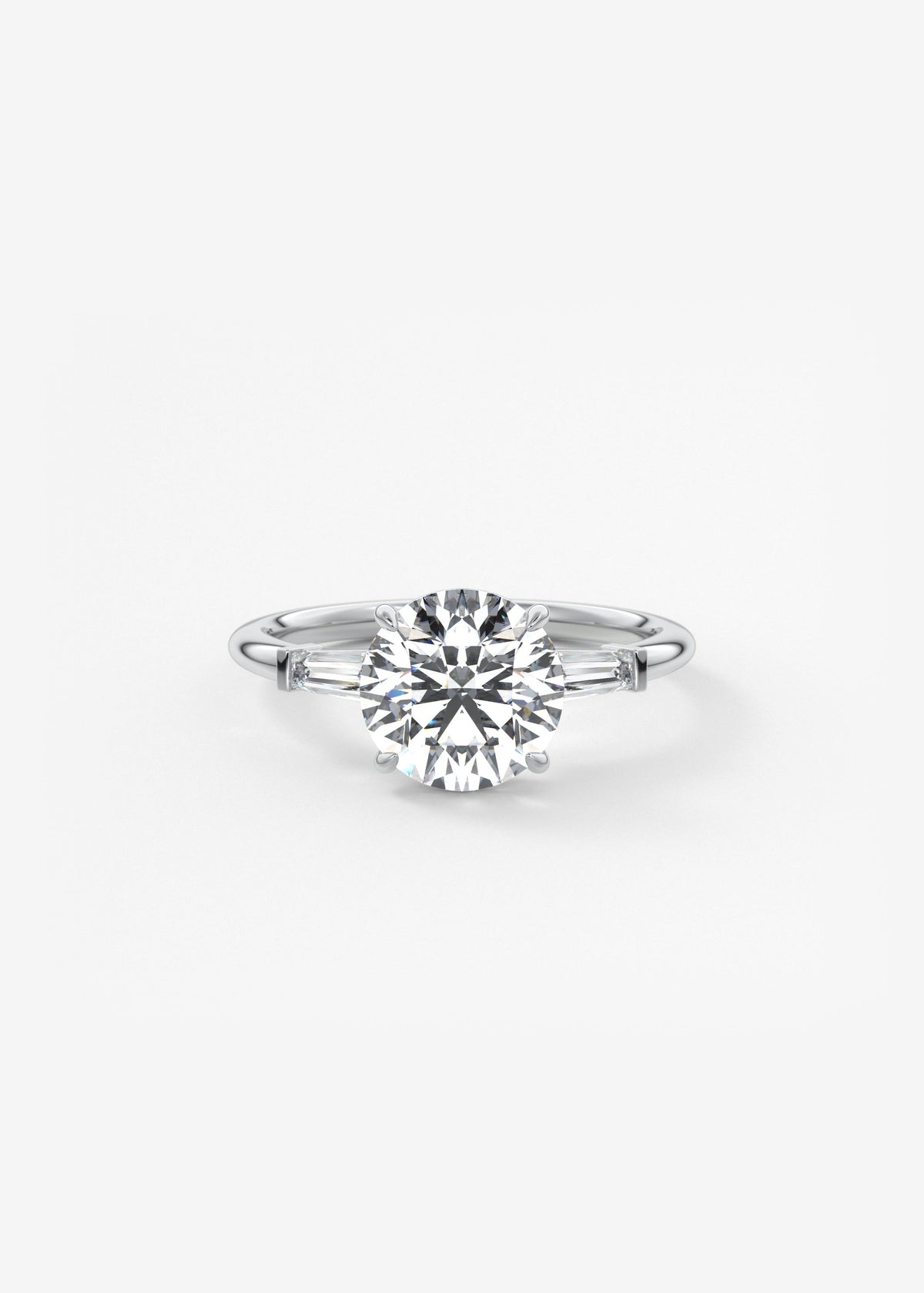 Round Three Stone Lab Grown Diamond Engagement Ring