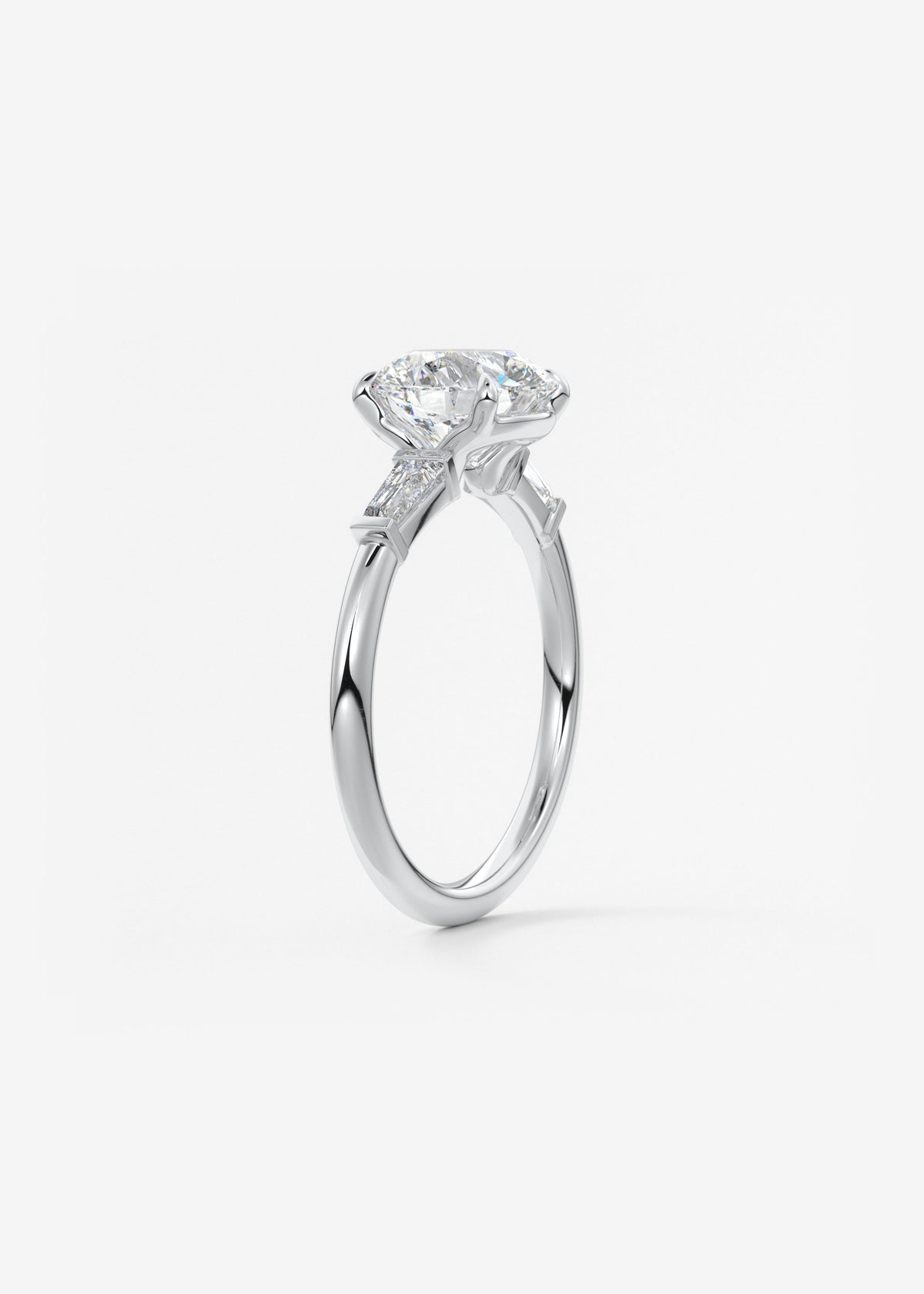 Round Three Stone Lab Grown Diamond Engagement Ring