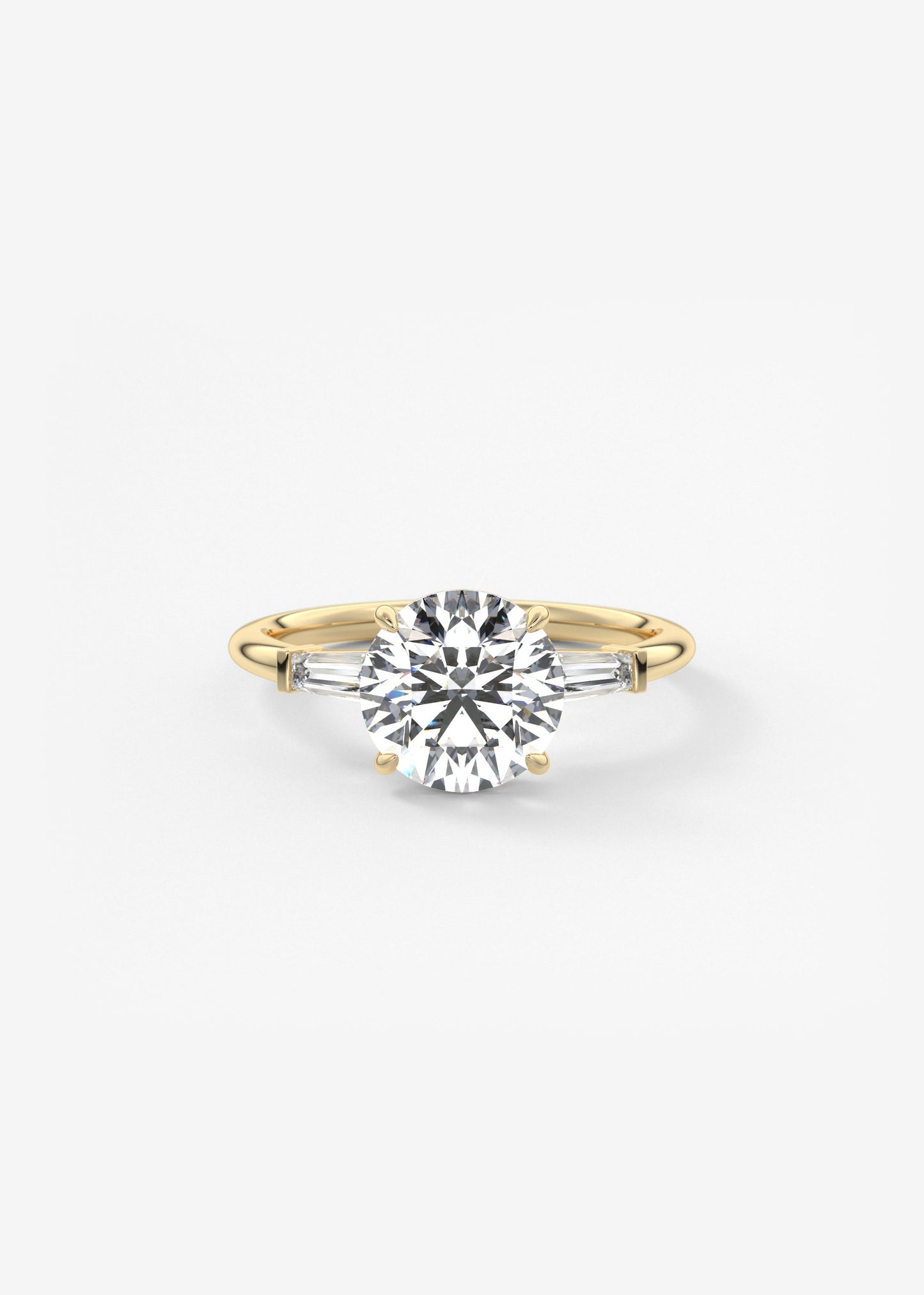 Round Three Stone Lab Grown Diamond Engagement Ring