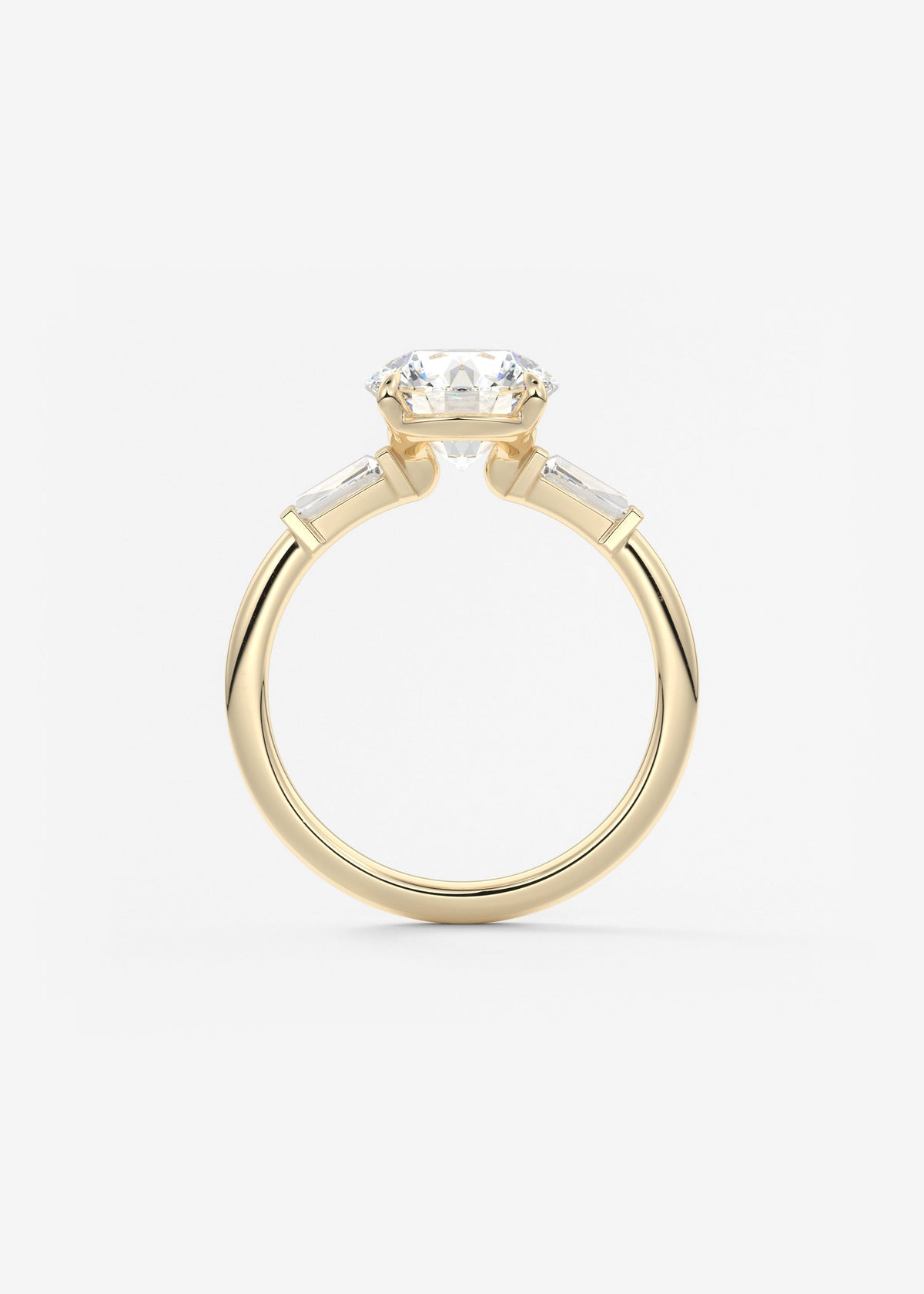 Round Three Stone Lab Grown Diamond Engagement Ring