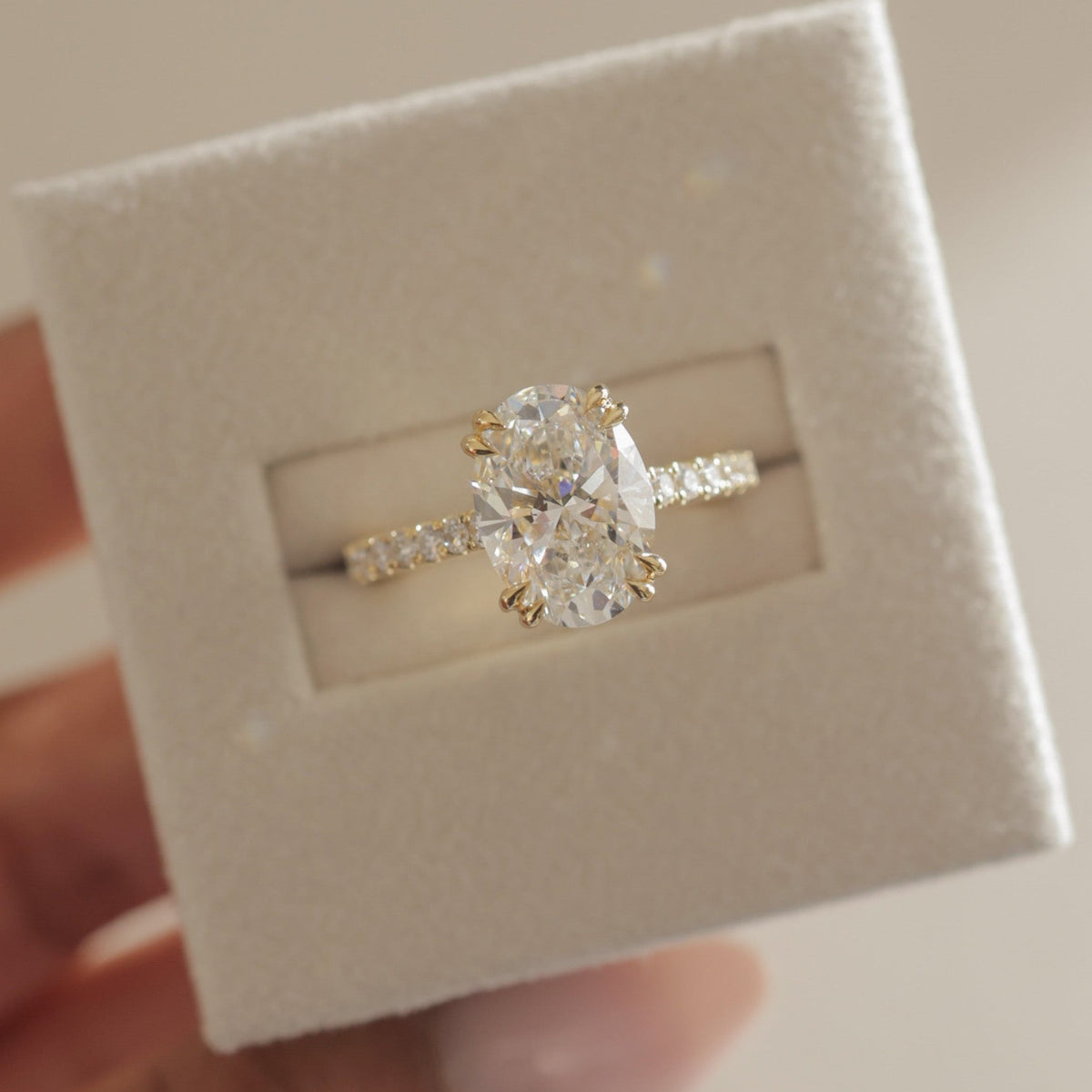 Oval Pave Lab Grown Diamond Engagement Ring