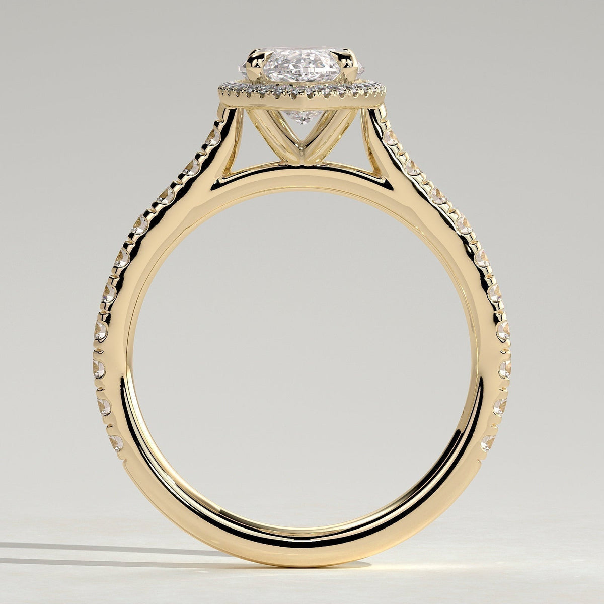 Marquise Halo & Pave Lab Grown Diamond Engagement Ring