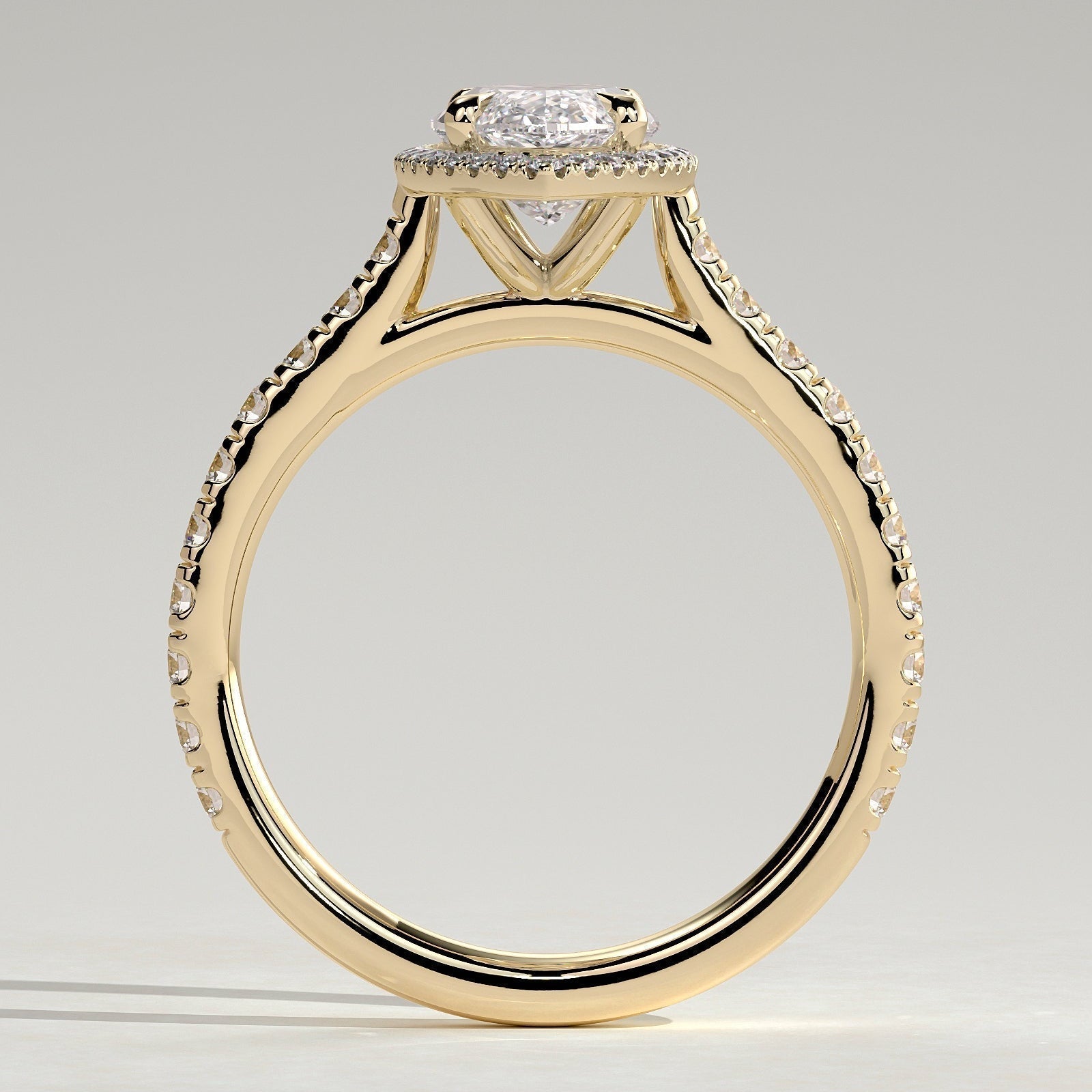 Marquise Halo & Pave Lab Grown Diamond Engagement Ring