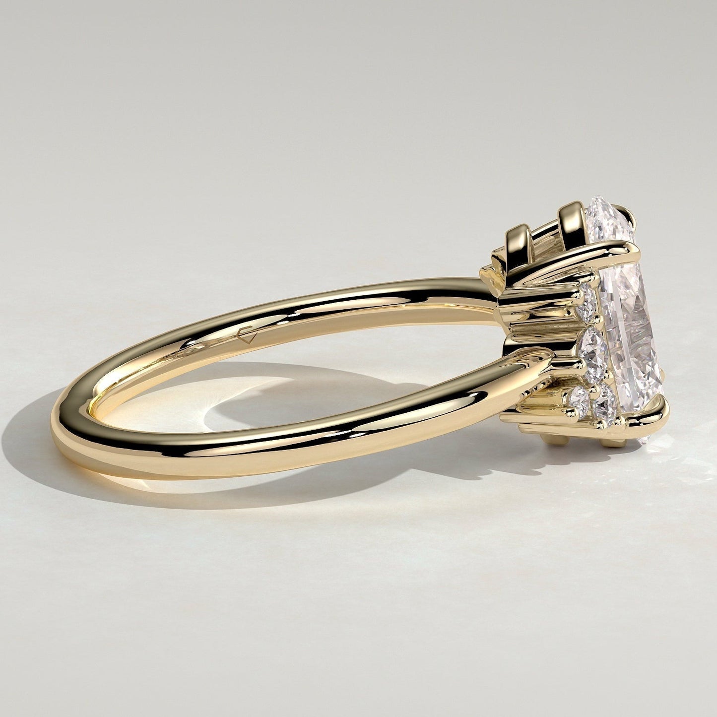Oval Cluster Lab Grown Diamond Engagement Ring
