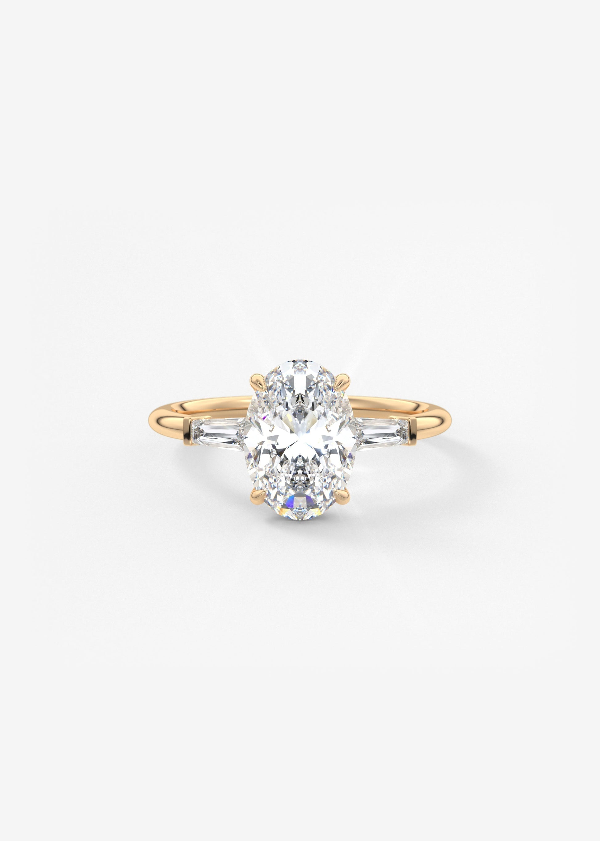 Oval Three Stone Lab Grown Diamond Engagement Ring