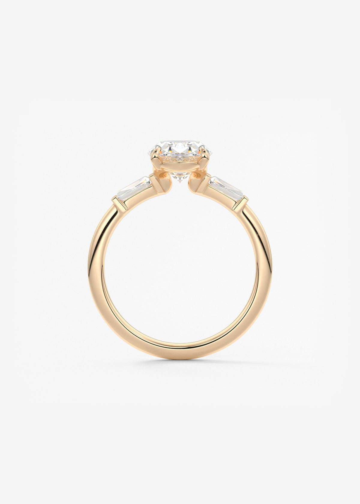Oval Three Stone Lab Grown Diamond Engagement Ring