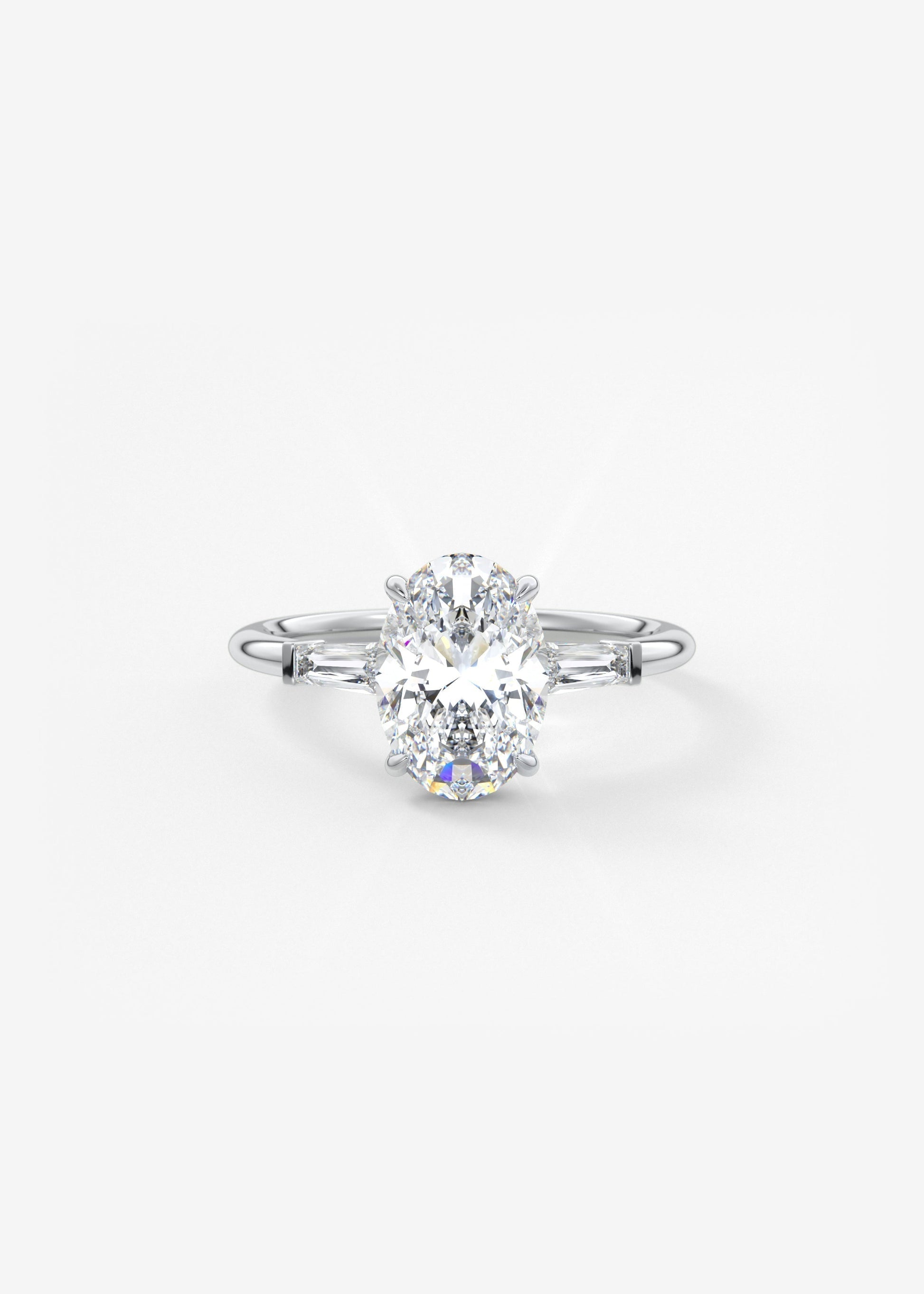 Oval Three Stone Lab Grown Diamond Engagement Ring