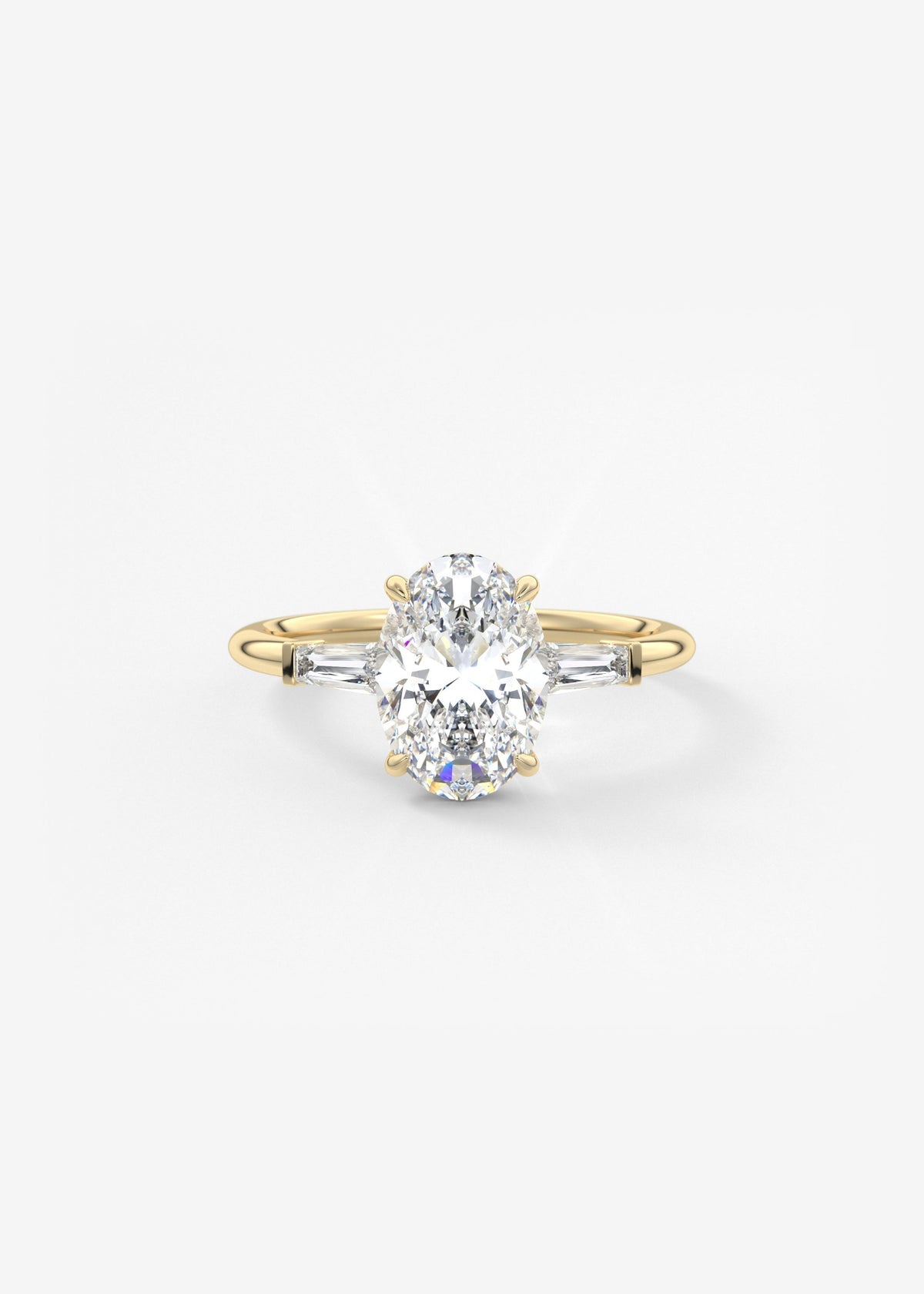 Oval Three Stone Lab Grown Diamond Engagement Ring