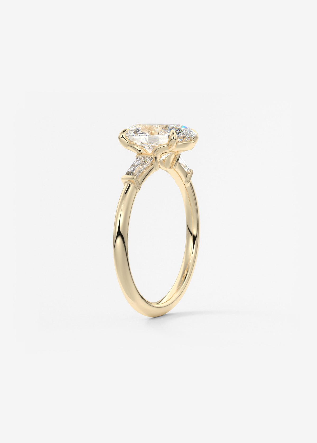 Oval Three Stone Lab Grown Diamond Engagement Ring