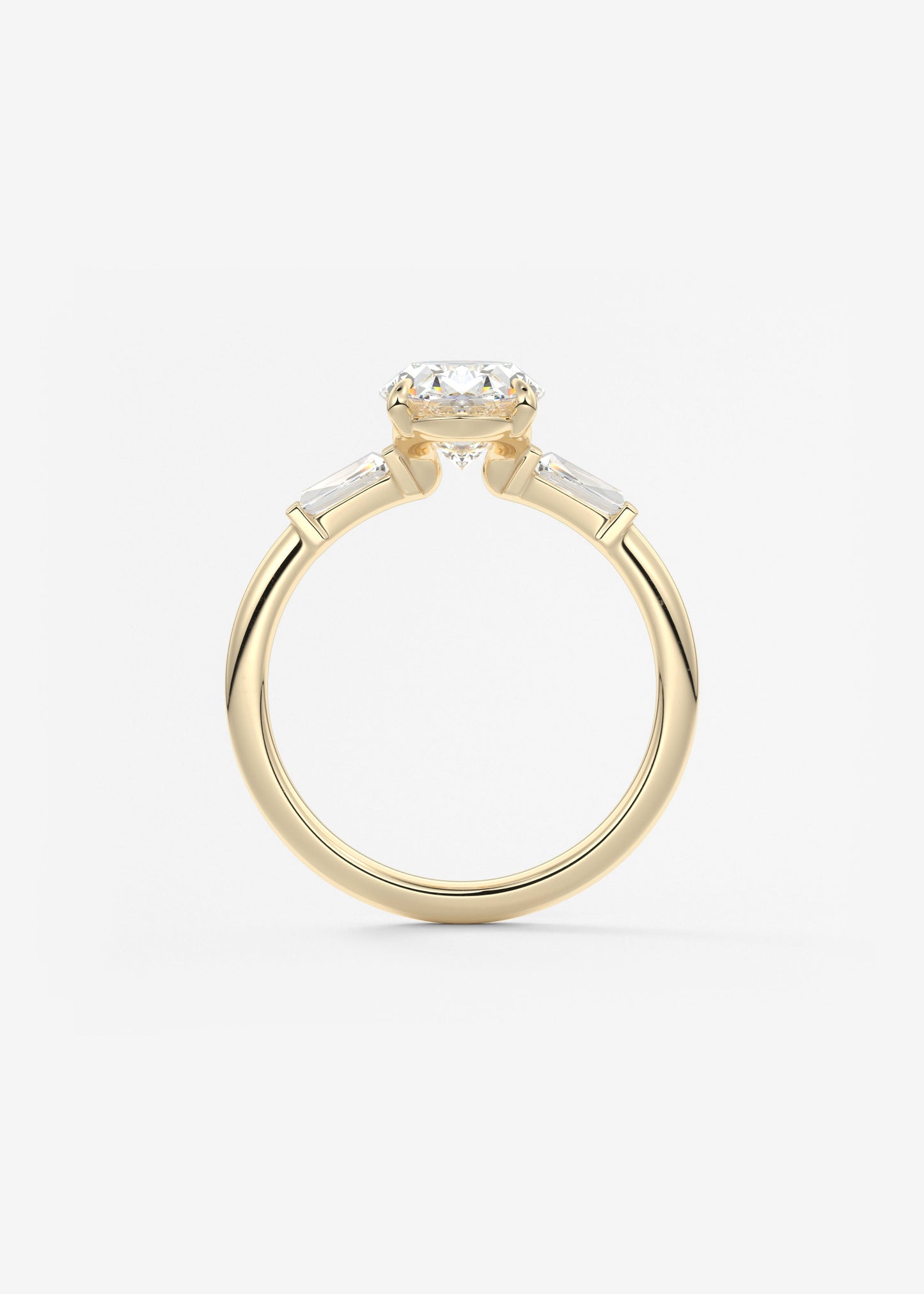 Oval Three Stone Lab Grown Diamond Engagement Ring