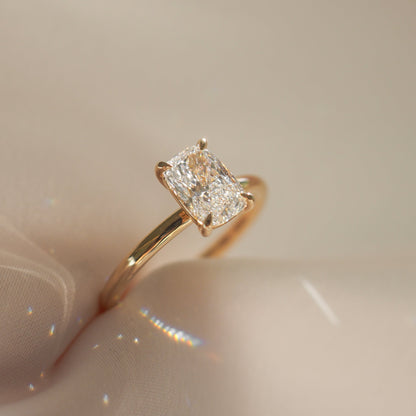 1.5 CT Elongated Cushion Solitaire Lab Grown Diamond Engagement Ring