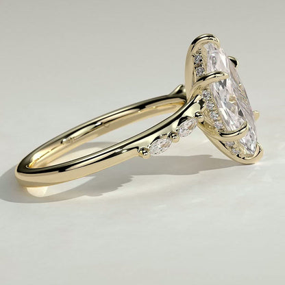 Marquise Pave Lab Grown Diamond Engagement Ring