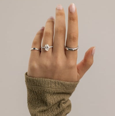 Oval Pave Lab Grown Diamond Engagement Ring