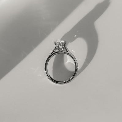 Oval Pave Lab Grown Diamond Engagement Ring