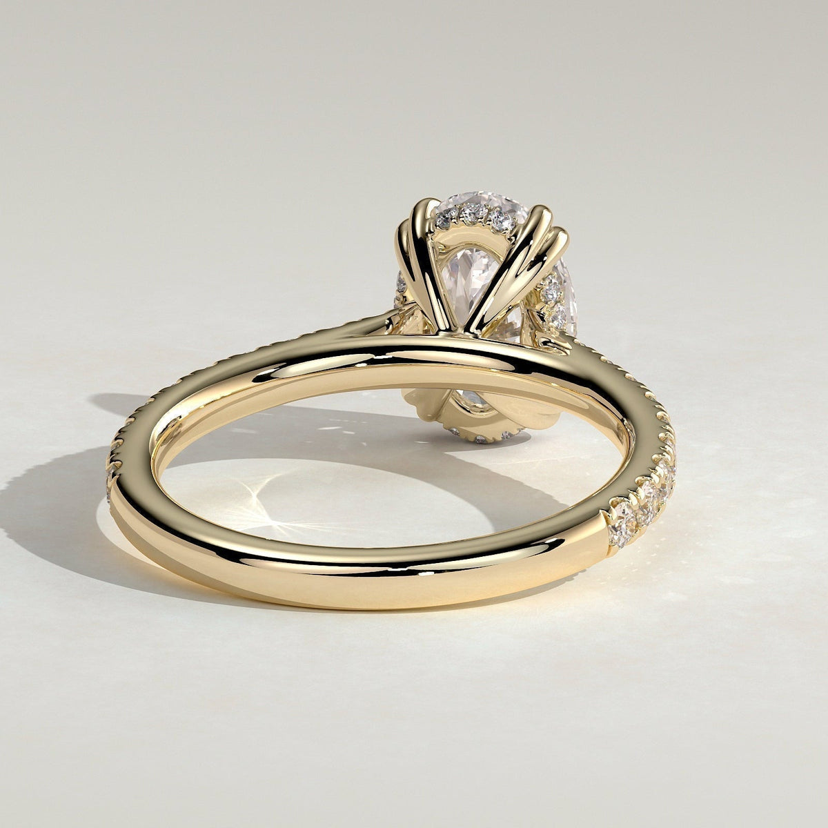Oval Pave Lab Grown Diamond Engagement Ring