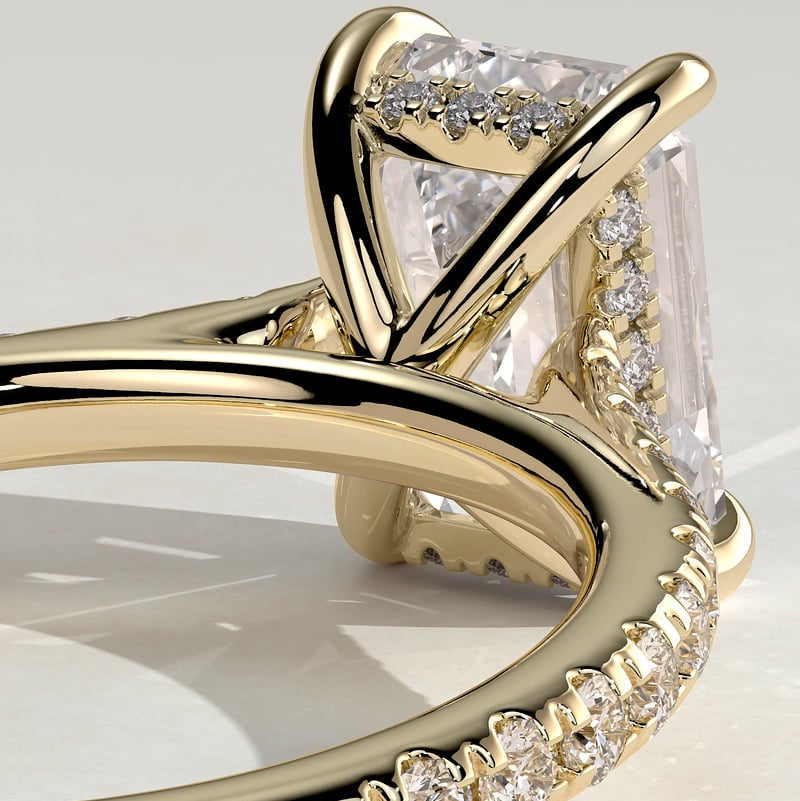 Emerald Pave Lab Grown Diamond Engagement Ring