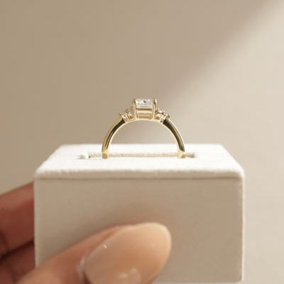 Emerald Cluster Lab Grown Diamond Engagement Ring