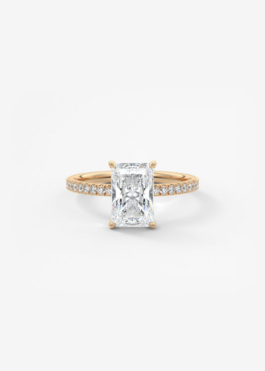 Radiant Pave Lab Grown Diamond Engagement Ring