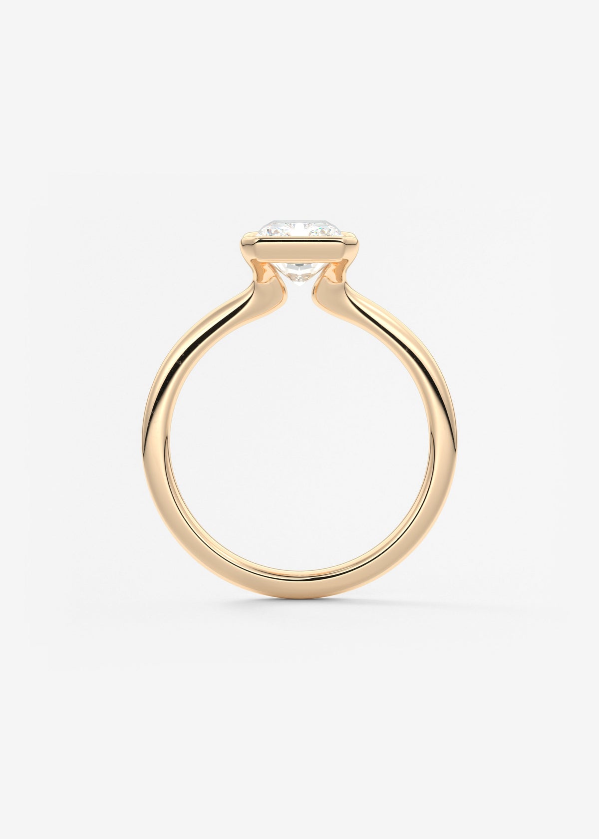 Radiant Half Bezel Lab Grown Diamond Engagement Ring