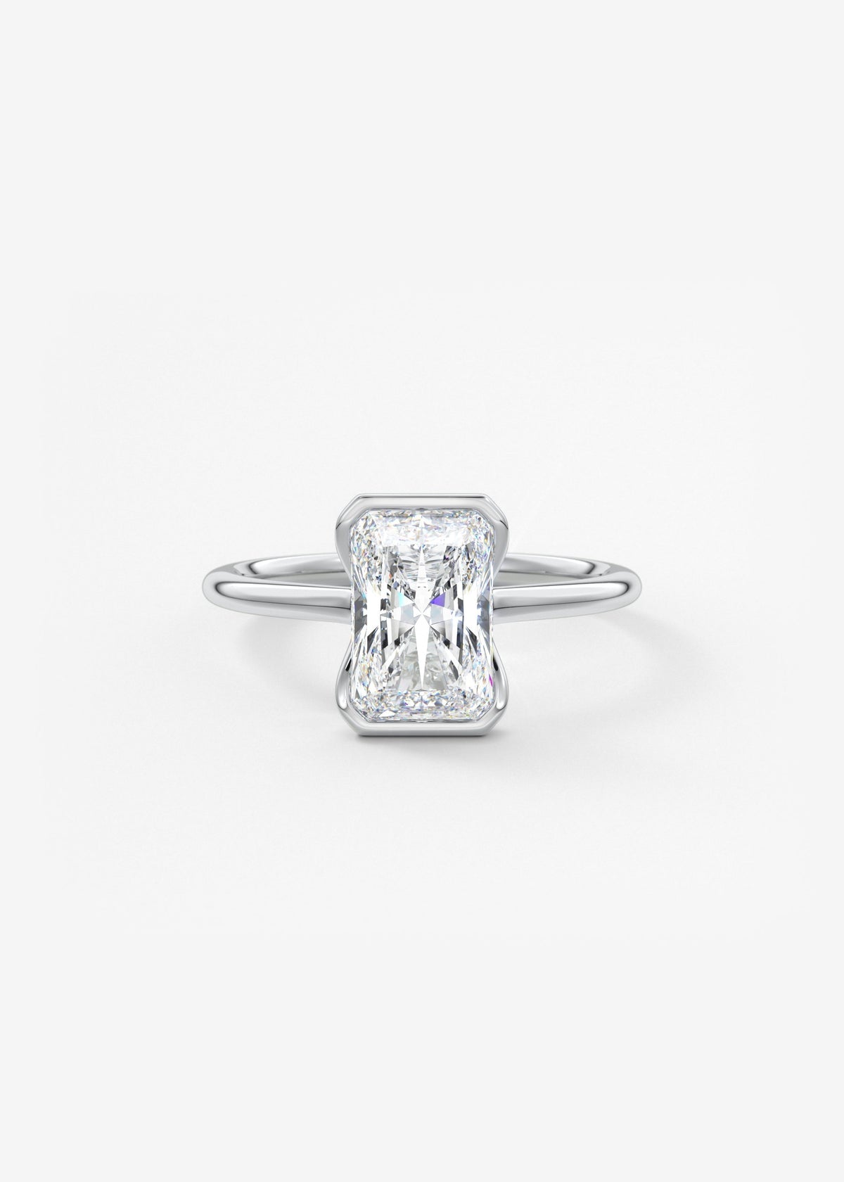 Radiant Half Bezel Lab Grown Diamond Engagement Ring