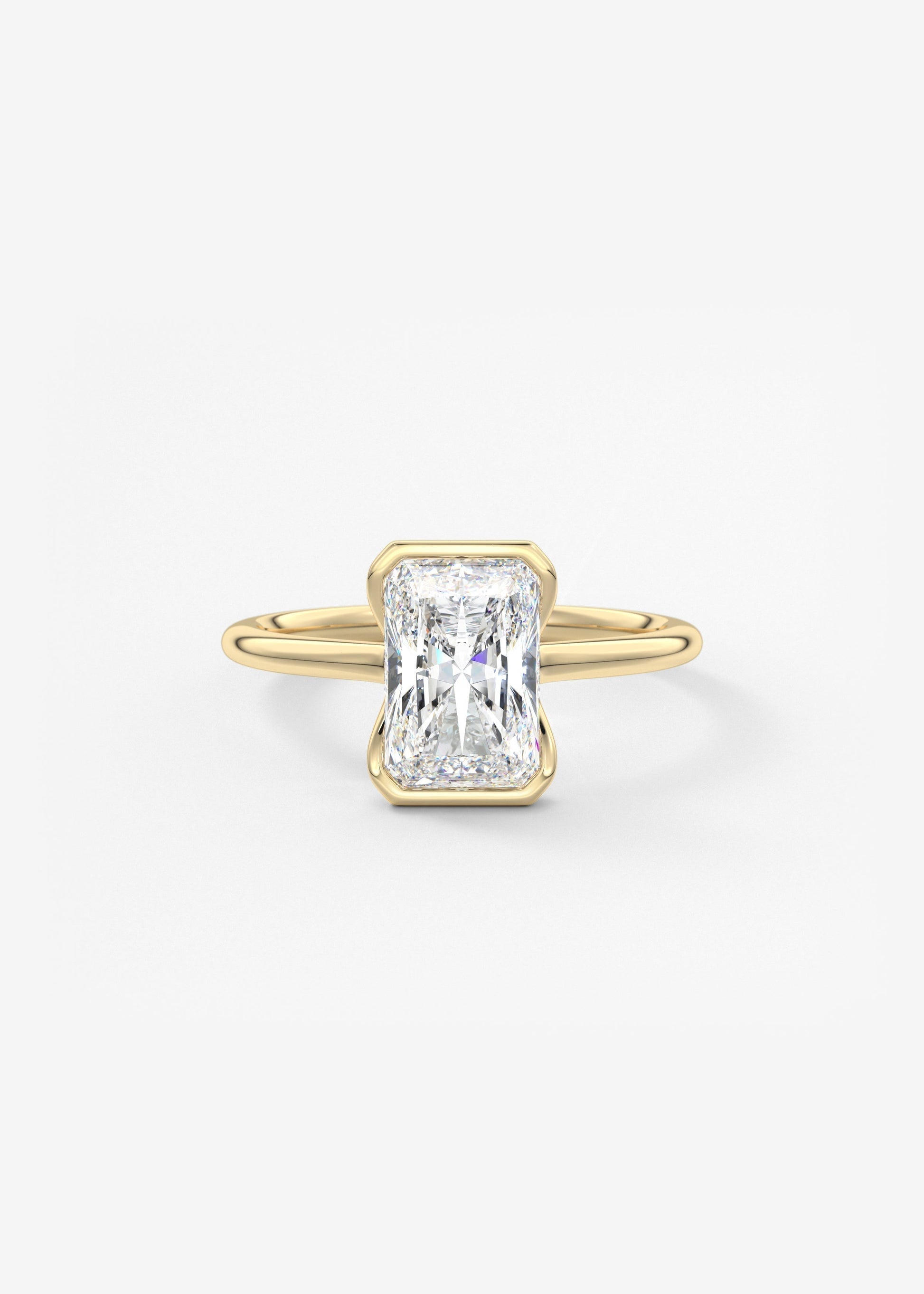 Radiant Half Bezel Lab Grown Diamond Engagement Ring