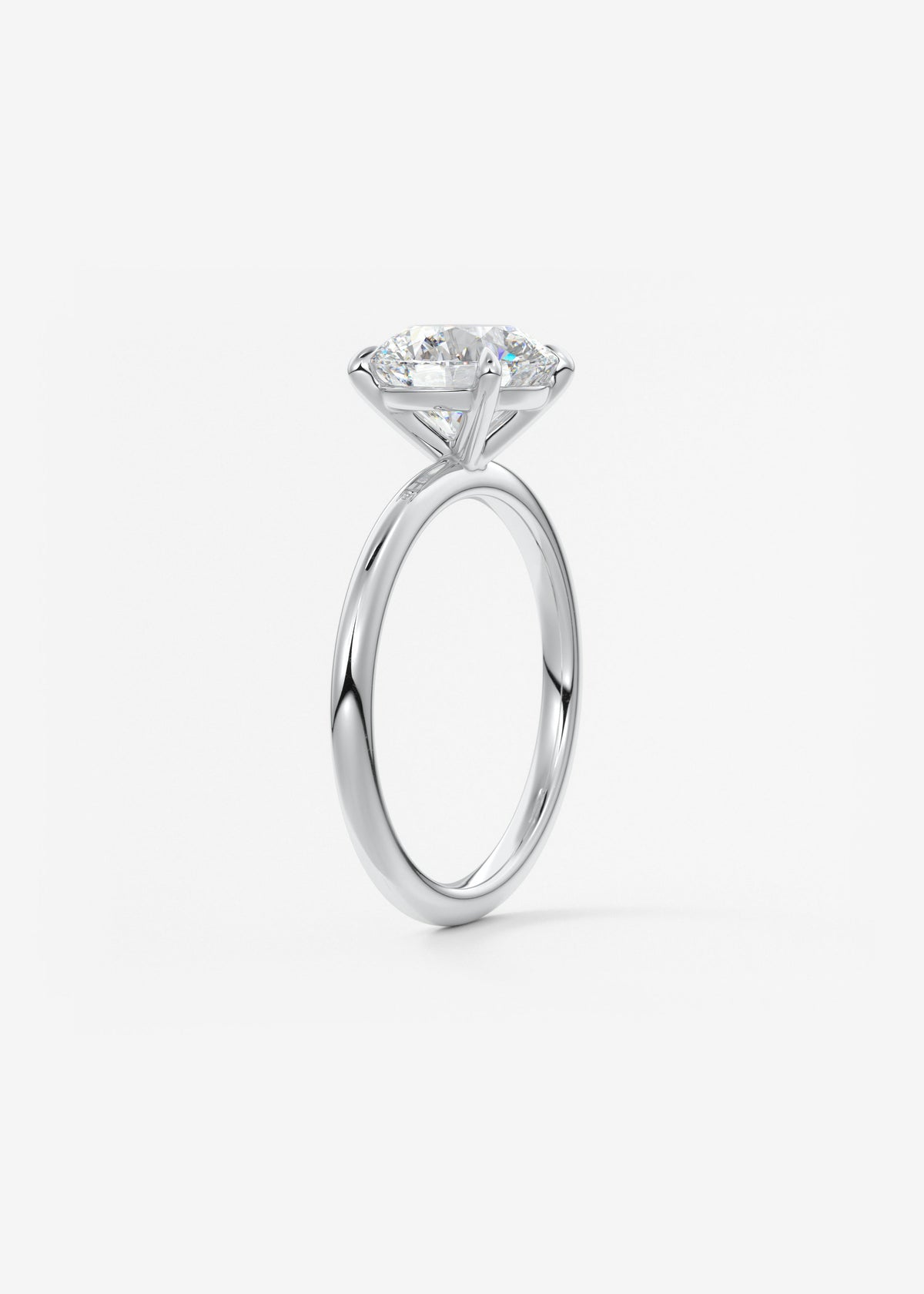 Round Solitaire Lab Grown Diamond Engagement Ring