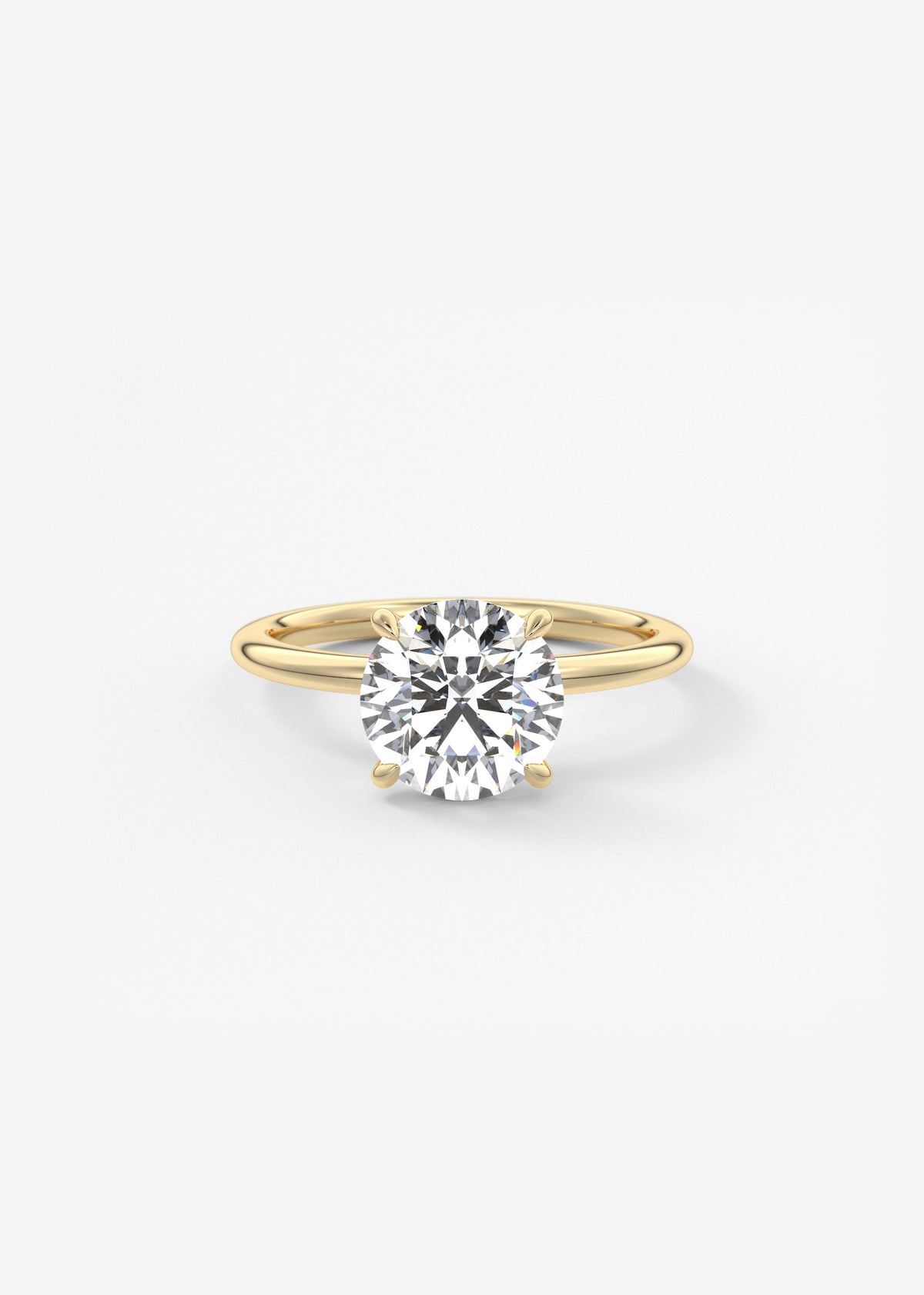 Round Solitaire Lab Grown Diamond Engagement Ring