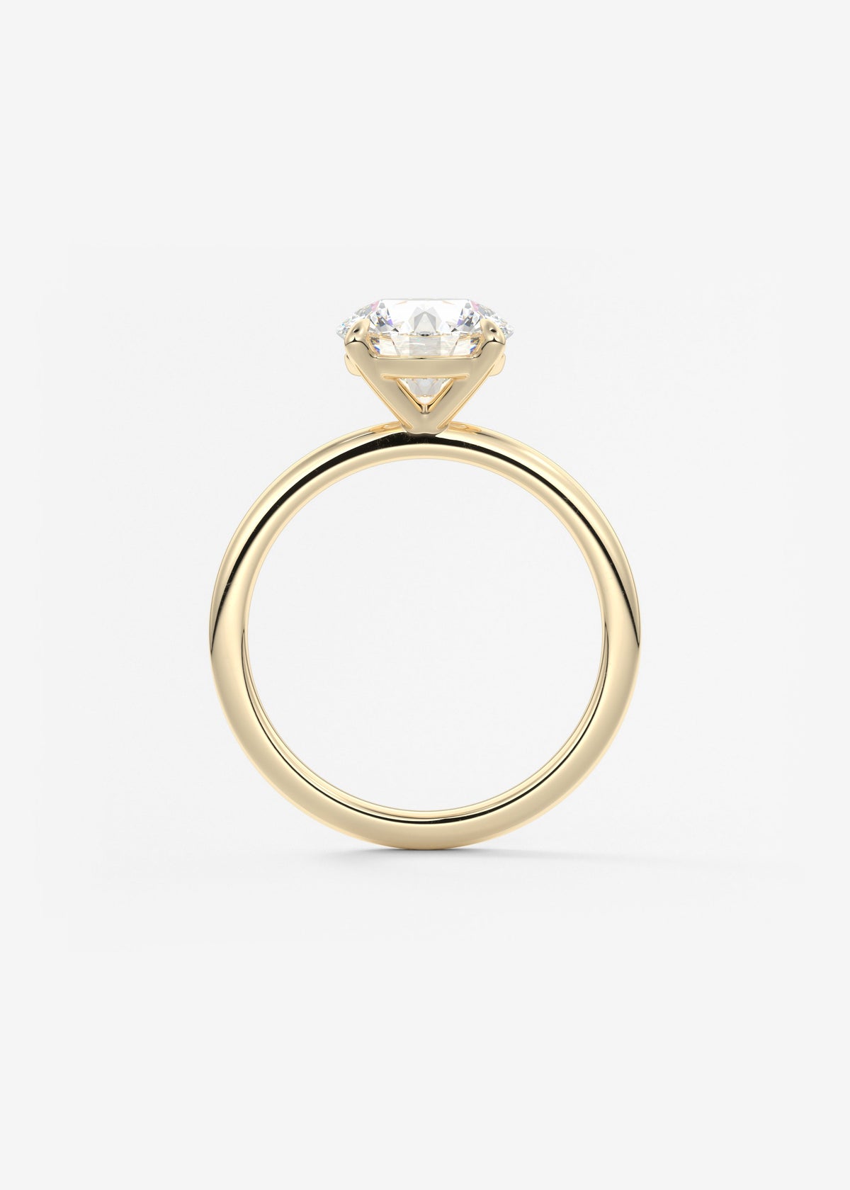 Round Solitaire Lab Grown Diamond Engagement Ring