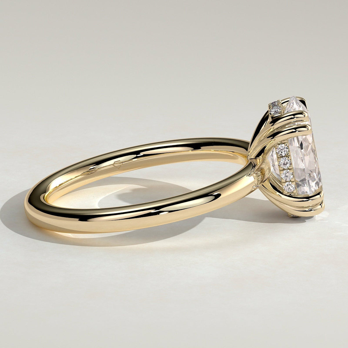 Oval Hidden Halo Lab Grown Diamond Engagement Ring