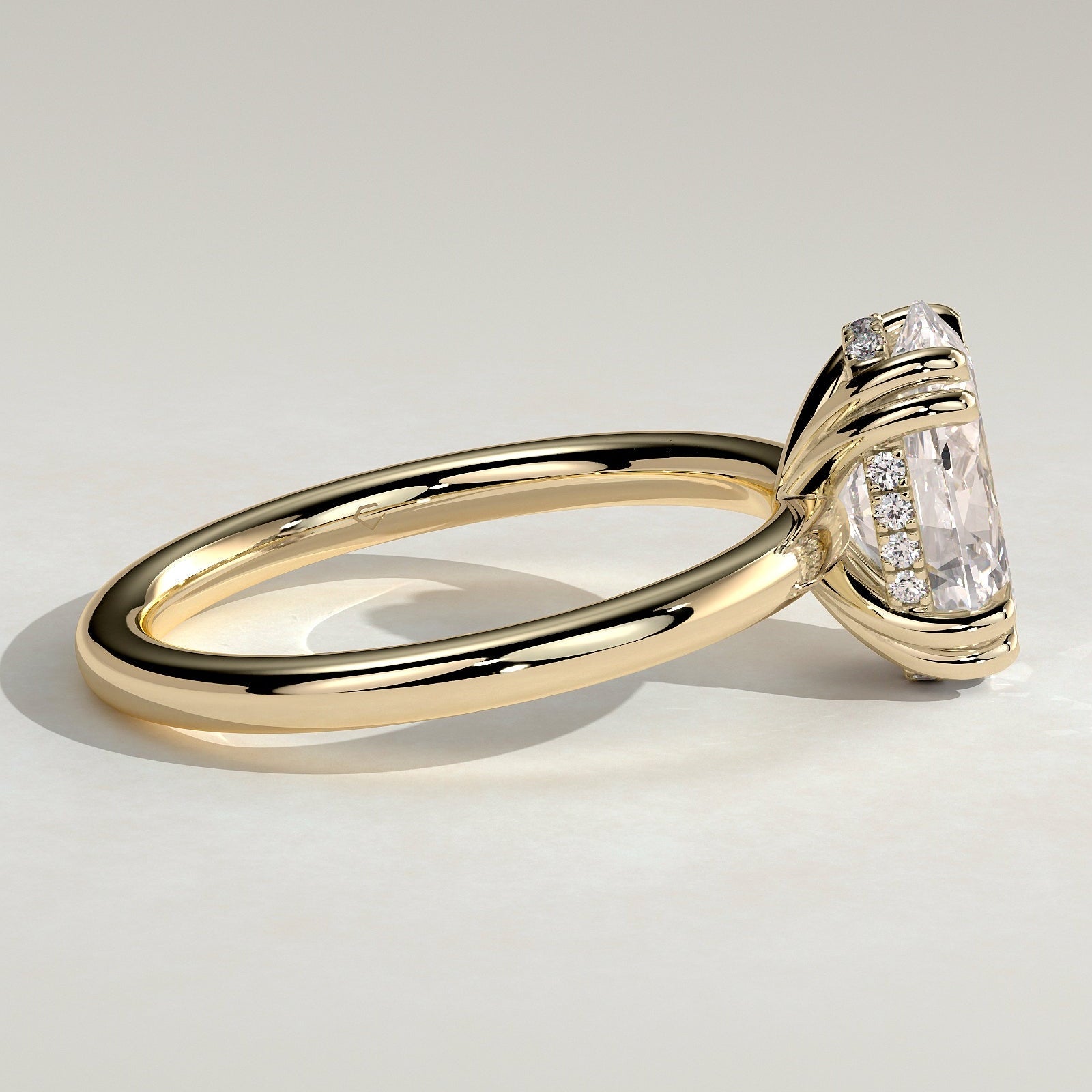 Oval Hidden Halo Lab Grown Diamond Engagement Ring