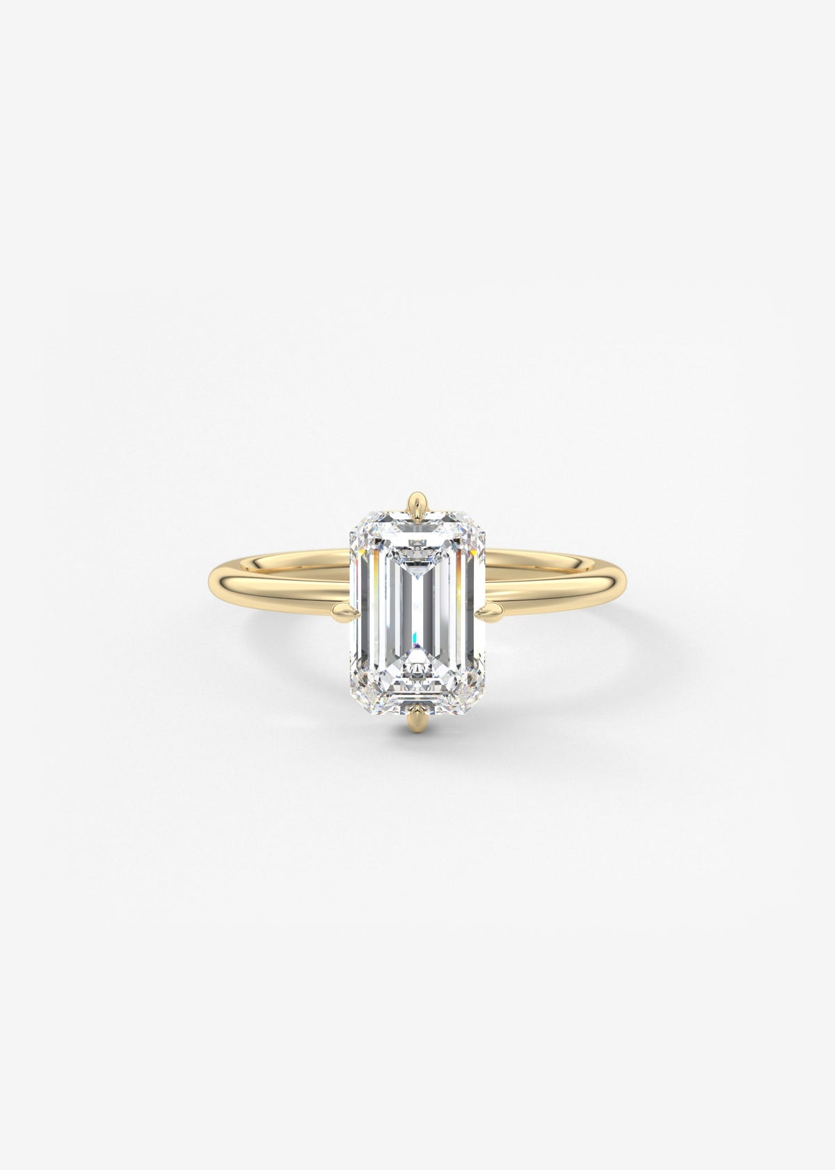 Emerald Solitaire Lab Grown Diamond Engagement Ring