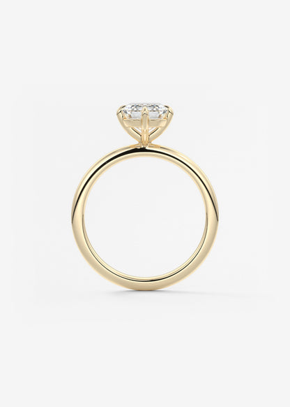 Emerald Solitaire Lab Grown Diamond Engagement Ring