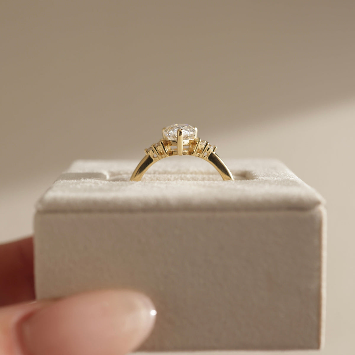 Pear Cluster Lab Grown Diamond Engagement Ring