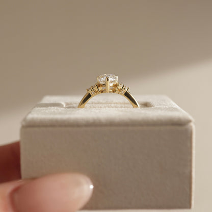 Pear Cluster Lab Grown Diamond Engagement Ring