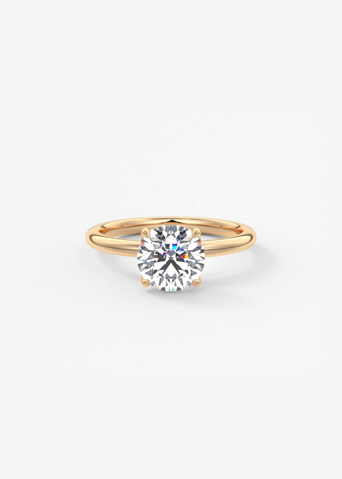 Round Solitaire Lab Grown Diamond Engagement Ring